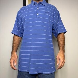 Greg Norman Golf Polo Shirt Size XXL/TTG Blue Striped